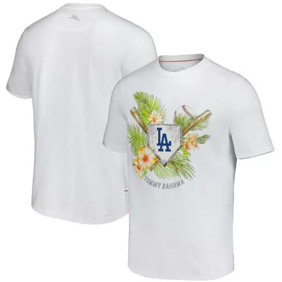 NWT Mens Tommy Bahama Island League T-shirt LA Dodgers XL MSRP $69.50 - Picture 1 of 3